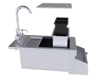 Sunstone Ruby 14-Inch Bar Sink & Cocktail Center with Insulated Ice Chest Station