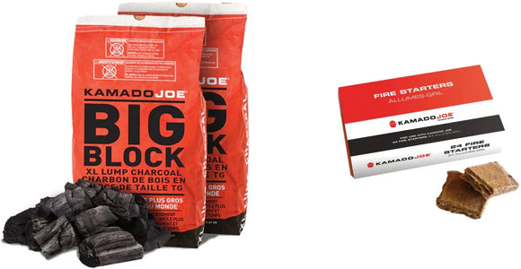 Kamado Two Bags Lump Charcoal + 1 Box Fire Starter