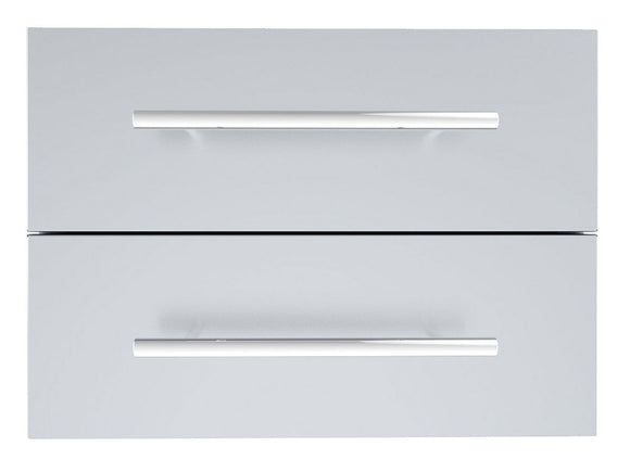 Sunstone Designer Series 18 x 13-Inch Stainless Steel Double Drawer – Raised Style with Self-Leveling Legs