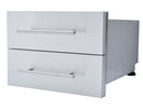 Sunstone Designer Series 18 x 13-Inch Stainless Steel Double Drawer – Raised Style with Self-Leveling Legs