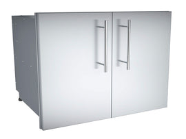 Sunstone Designer 36-Inch Stainless Steel Double Door with Shelves – Raised Style