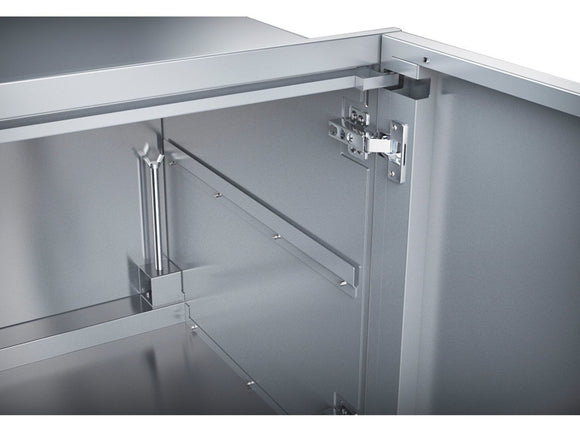 Sunstone Designer 36-Inch Stainless Steel Double Door with Shelves – Raised Style