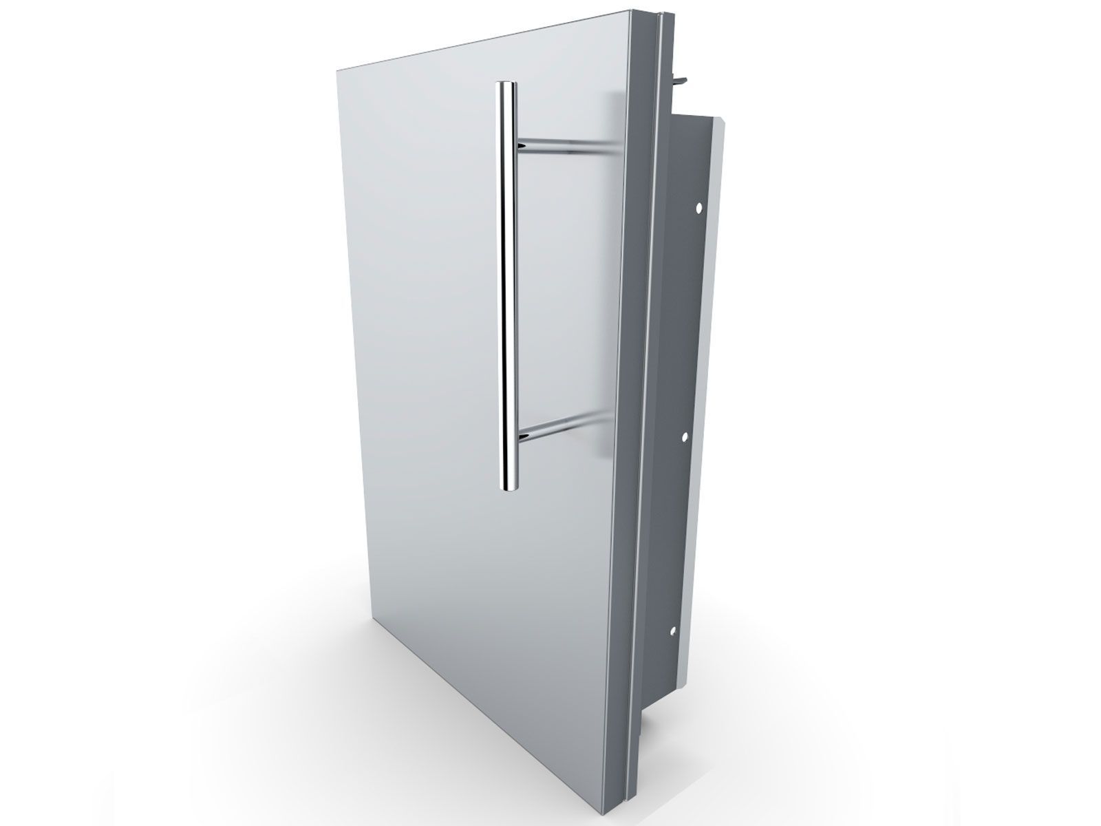 Sunstone Designer Series 15-Inch Stainless Steel Single Door with Shelf – Left Swing, Raised Style
