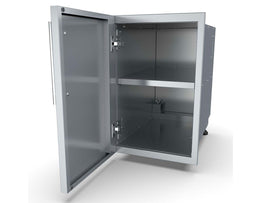 Sunstone Designer 15-Inch Stainless Steel Left Swing Door Dry Storage Pantry – Raised Style