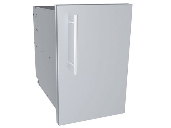 Sunstone Designer Series 15-Inch Stainless Steel Dry Storage Pantry – Right Swing Door, Raised Style