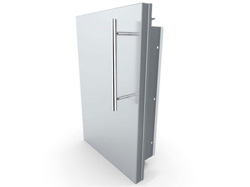 Sunstone Designer Series Raised Style 15-Inch Stainless Steel Single Door with Shelf Right Swing - 0