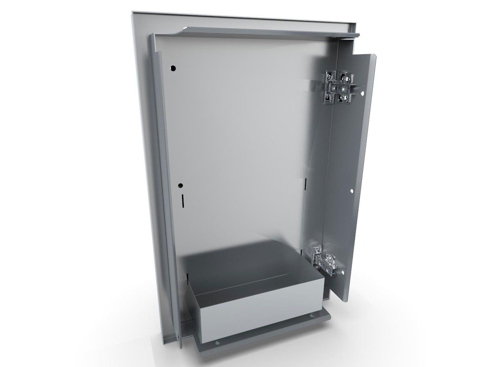Sunstone Designer Series Raised Style 15-Inch Stainless Steel Single Door with Shelf Right Swing