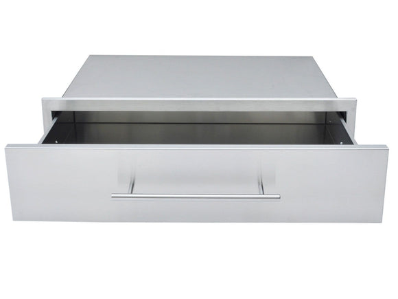 Sunstone Designer 30 x 6-Inch Stainless Steel Drawer – Raised Style, Self-Leveling Legs