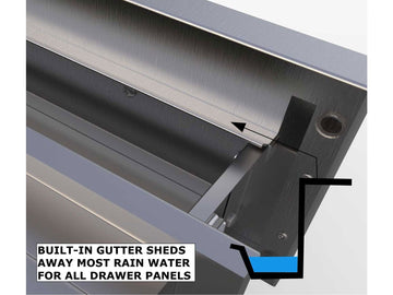 Sunstone Designer Series 18 x 23-Inch Stainless Steel Triple Drawer – Raised Style with Self-Leveling Legs