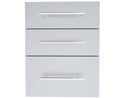 Sunstone Designer Series 18 x 23-Inch Stainless Steel Triple Drawer – Raised Style with Self-Leveling Legs