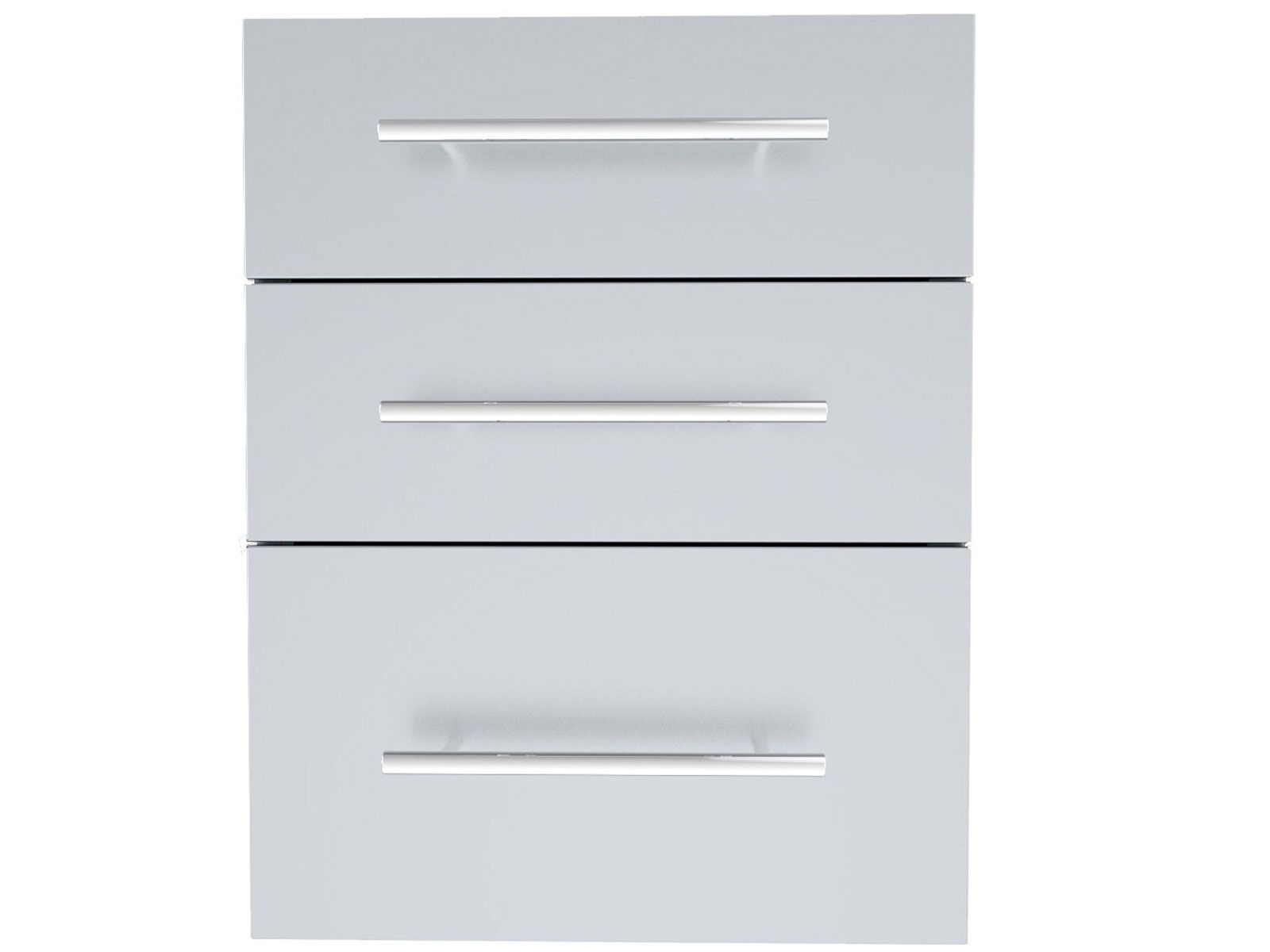 Sunstone Designer Series 18 x 23-Inch Stainless Steel Triple Drawer – Raised Style with Self-Leveling Legs