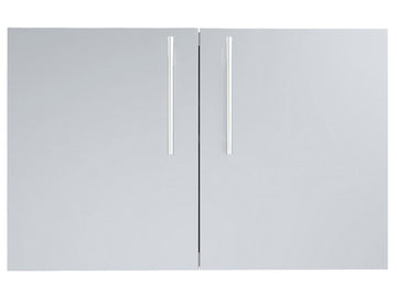 Sunstone Designer 36-Inch Stainless Steel Double Door with Shelves – Raised Style