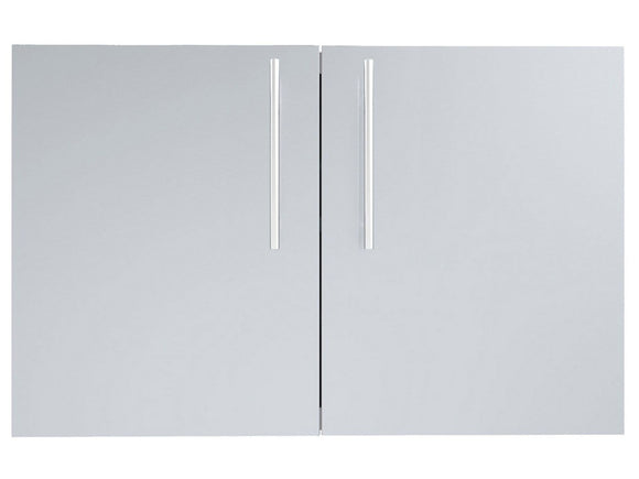 Sunstone Designer 36-Inch Stainless Steel Double Door with Shelves – Raised Style