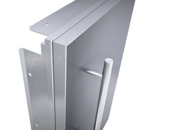 Sunstone Designer 36-Inch Stainless Steel Double Door with Shelves – Raised Style