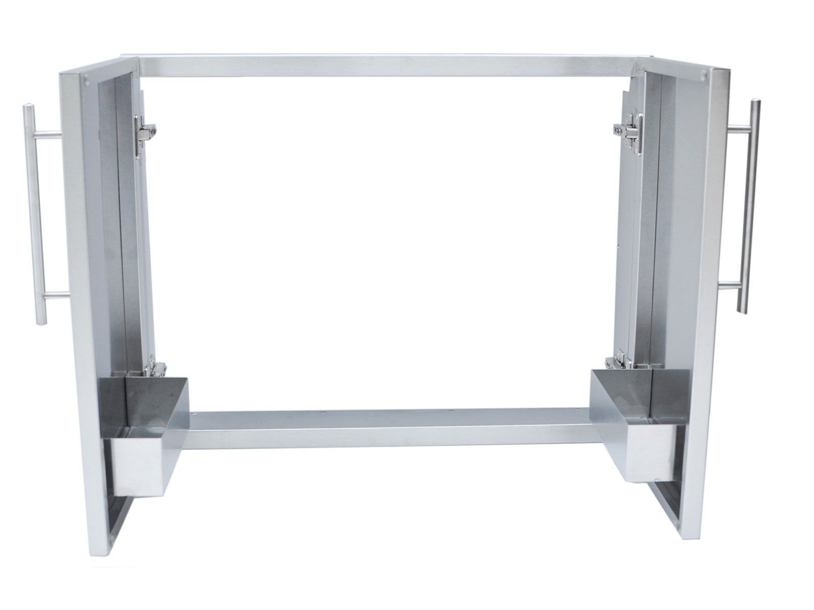 Sunstone Designer 36-Inch Stainless Steel Double Door with Shelves – Raised Style