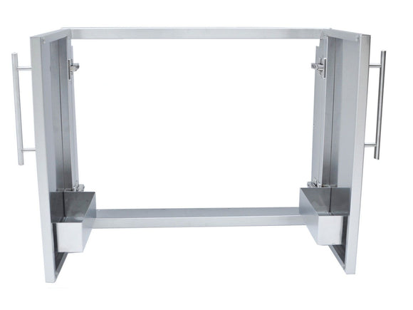 Sunstone Designer Series 42-Inch Stainless Steel Double Door with Shelves – Raised Style