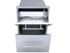 Sunstone Designer Raised Style 18-Inch Paper Towel & Double Drawer Combo