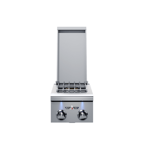 Delta Heat 12 Inch Double Side Burner Black Control Panel