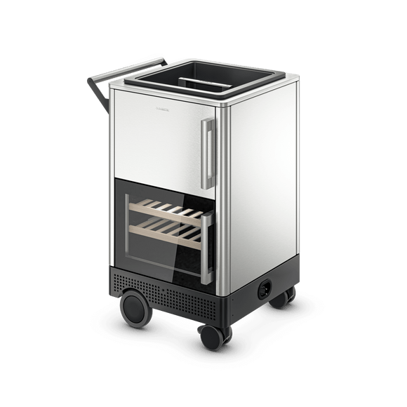 Dometic 28 Inch Outdoor Prep Center/ Bar Cart with Solid And Glass Door