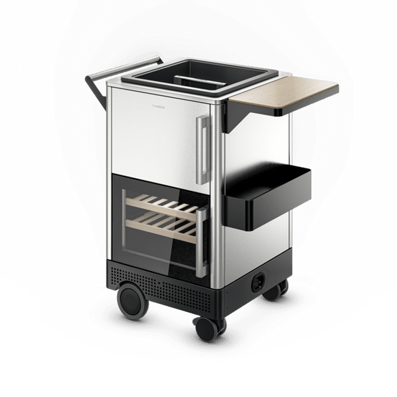 Dometic 28 Inch Outdoor Prep Center/ Bar Cart with Solid And Glass Door