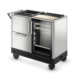 Dometic 49 Inch Outdoor Prep Center/Bar Cart with Solid and Glass Door