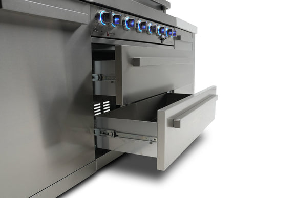 Mont Alpi 400 Deluxe Island with a Kegerator and  Fridge Cabinet 