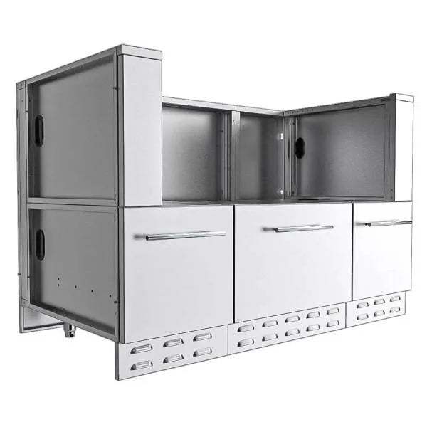Sunstone 52-Inch Hybrid Grill Cart Base – Stainless Steel Cabinet