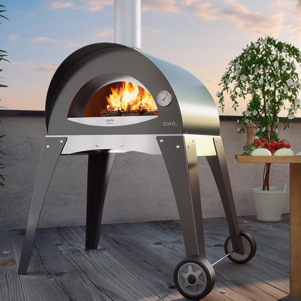 Alfa Ciao Silver Grey Top Wood Fired Pizza Oven