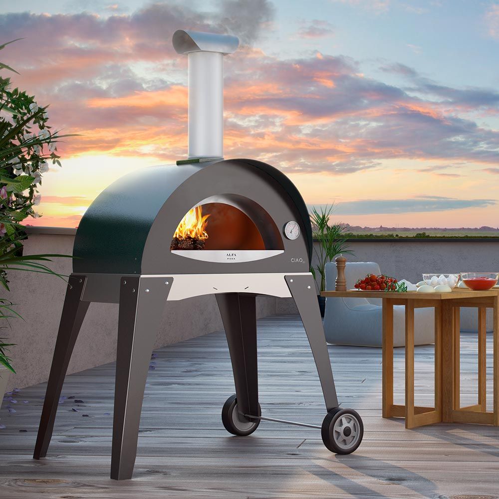 Alfa Ciao Silver Grey Top Wood Fired Pizza Oven