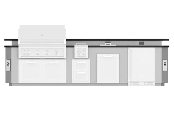 Hestan 12-Foot Outdoor Living Suite with Bar Top and Foot Rail