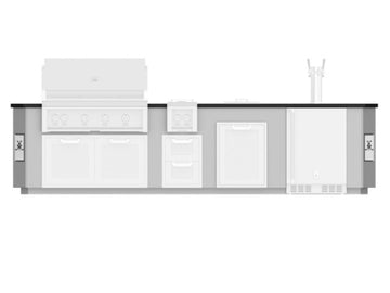 Hestan 12-Foot Stainless Steel Outdoor Living Suite with Beer Dispenser Cutout & Countertop