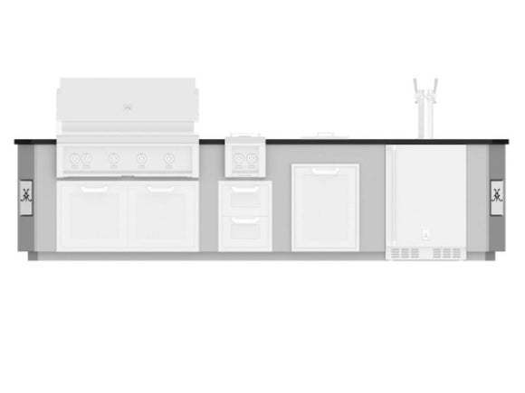 Hestan 12-Foot Stainless Steel Outdoor Living Suite with Beer Dispenser Cutout & Countertop