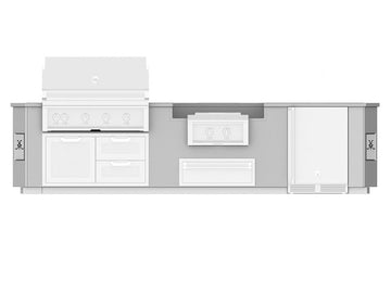 Hestan 12-Foot GE Series Grill Island Outdoor Living Suite with Power Burner