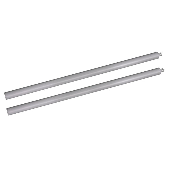 Heatstrip heater suspended from ceiling using 24 inch 600mm silver extension pole