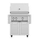 Hestan 30 Inch Grill With Rotisserie On Double Door Cart