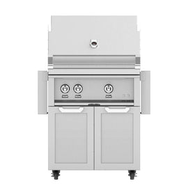 Hestan 30 Inch Grill With Rotisserie On Double Door Cart
