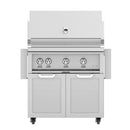 Hestan 36 Inch Grill With Rotisserie On Double Door Cart