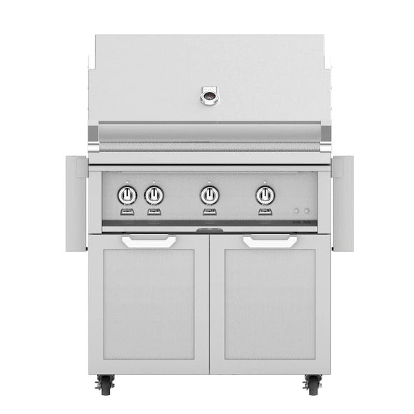 Hestan 36 Inch Grill With Rotisserie On Double Door Cart