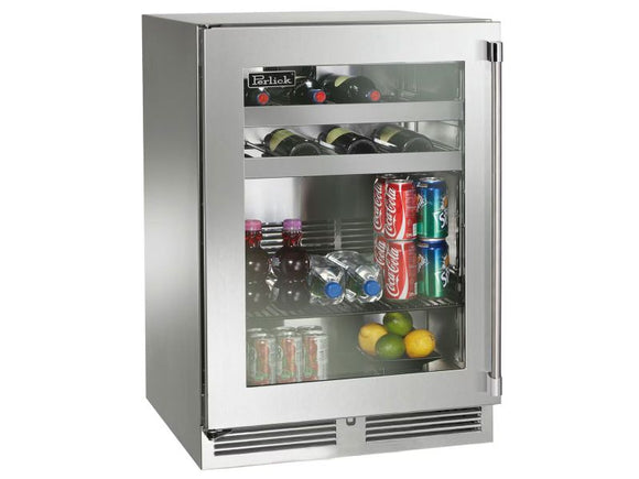 Perlick 18 Inch  Outdoor Marine Grade Beverage Center with Solid, Glass, Panel Ready Door and Lock