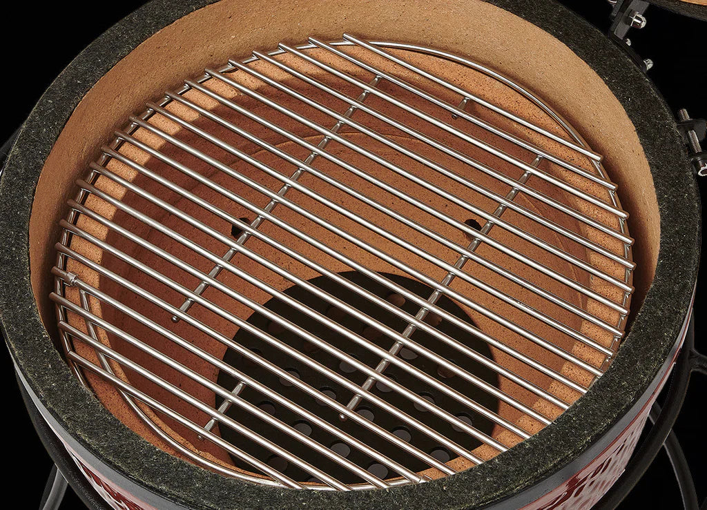Kamado Joe Joe Jr. Red with Cart, Heat Deflector and Tools