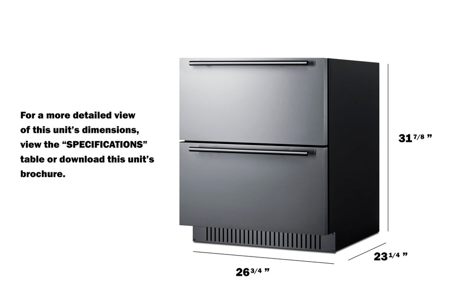 Summit 27 Inch Outdoor Refrigerator with Drawers
