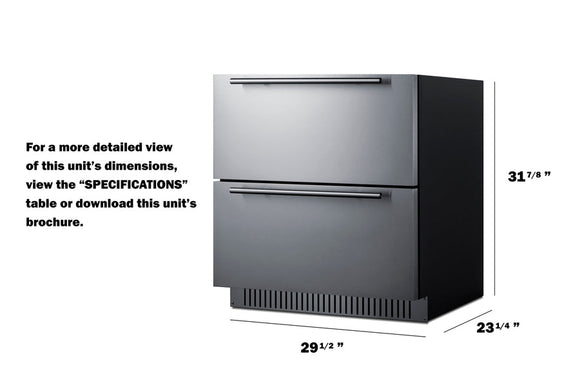 Summit 30 Inch Outdoor Refrigerator with Drawers