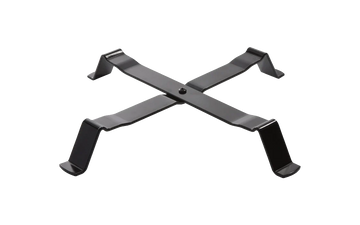Black metal bracket on a white background
