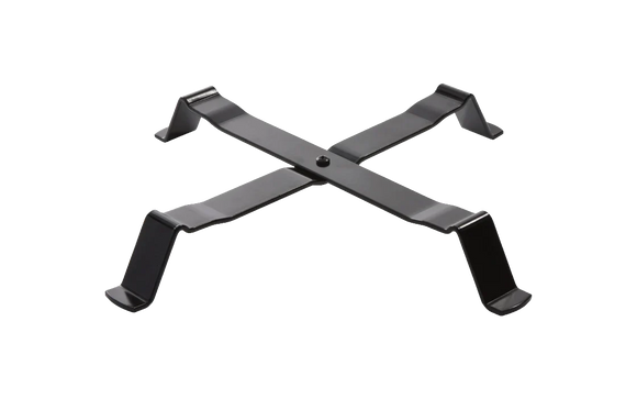 Black metal bracket on a white background