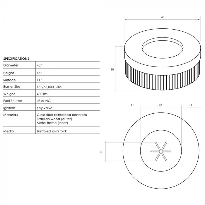Prism Hardscapes 48 Inch Hampton Fire Pit