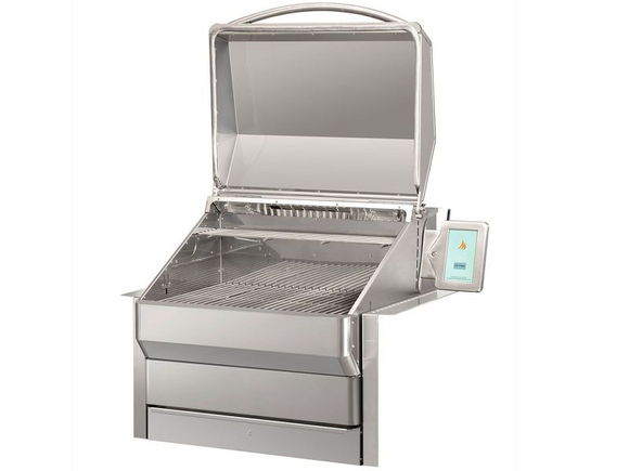 High-performance built-in pellet grill with Wi-Fi controls