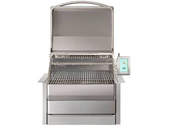 High-performance built-in pellet grill with Wi-Fi controls