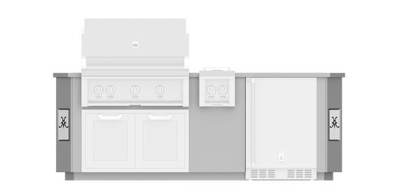 Hestan GESS08 outdoor living suite without raised bar or beverage-dispenser opening; appliances sold separately