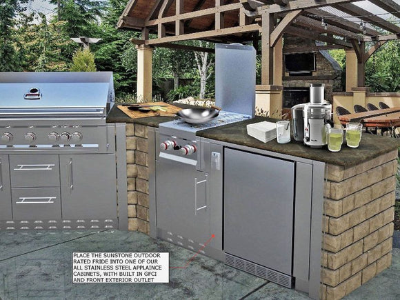 Sunstone Outdoor 21-Inch Refrigerator with Solid Door