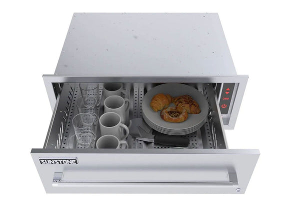 Sunstone 30-Inch Built-In Electric Warming Drawer – 110V Stainless Steel